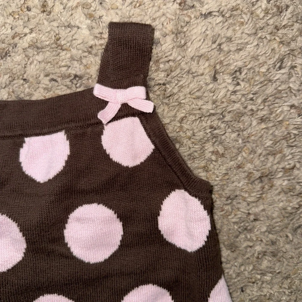 Gymboree Sweeter Than Chocolate 6-12 Months Brown Polka‎ Dot Sweater Dress